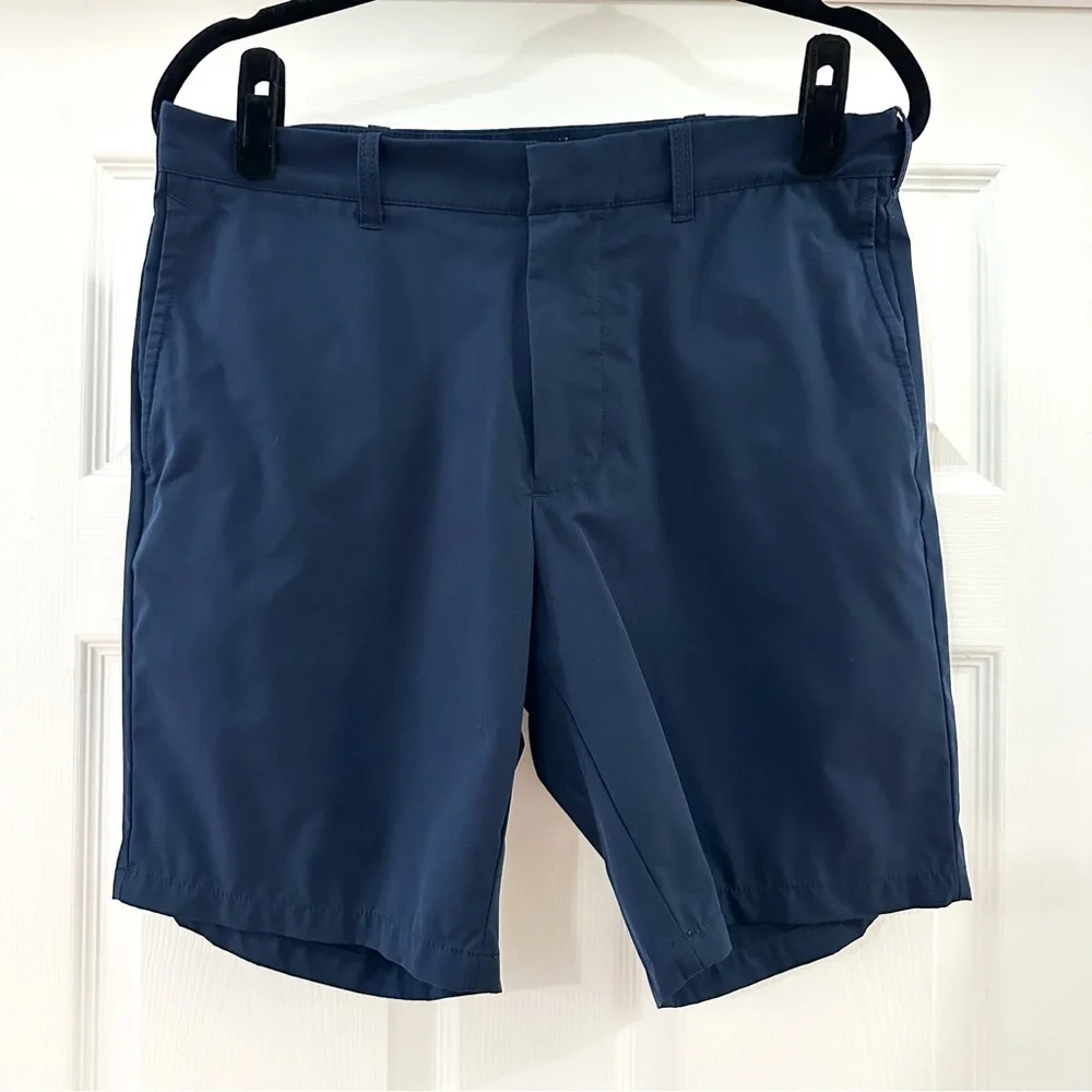 J. Crew Flat Front Golf Shorts Navy Blue 9” inseam sz 32
